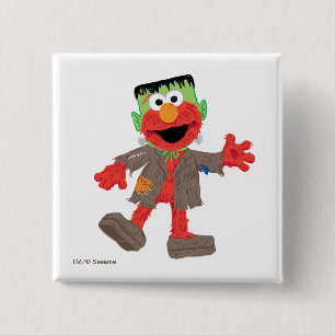 Badge Carré 5 Cm Elmo   Costume de Frankenstein