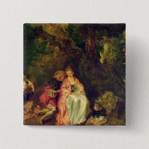 Badge Carré 5 Cm Embarquement pour Cythera, c.1717