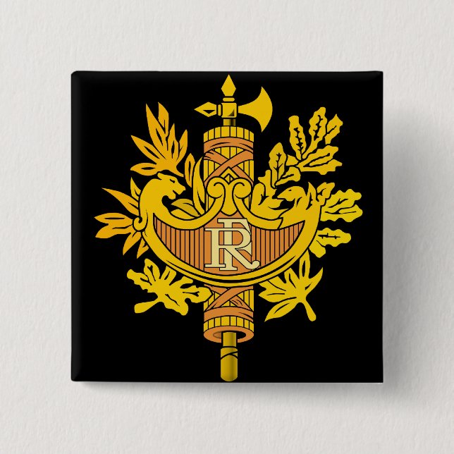 Badge Carré 5 Cm emblème de la France (Devant)