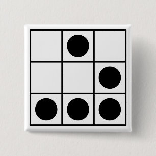 Badge Carré 5 Cm Emblème de pirate informatique