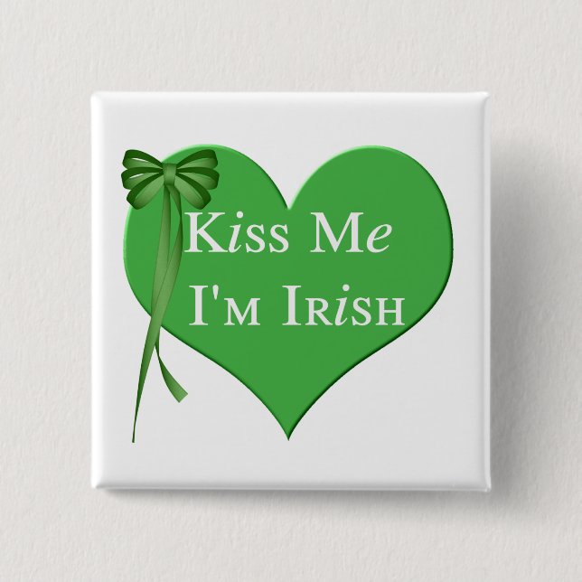 Badge Carré 5 Cm Embrassez-moi l'Irlandais Im (Devant)