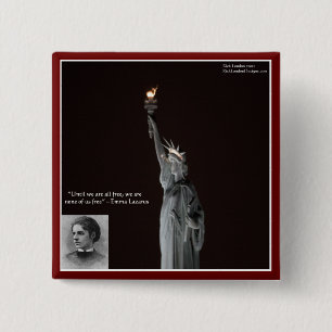 Badge Carré 5 Cm Emma Lazarus & Cadeaux et Cartes de la Statue de l