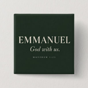 Badge Carré 5 Cm EMMANUEL Matthieu 1:23 Noël