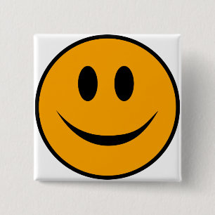 Badge Carré 5 Cm Emoji du visage souriant