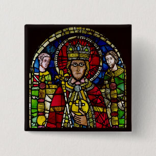 Badge Carré 5 Cm Empereur Charlemagne