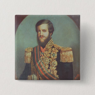 Badge Carré 5 Cm Empereur de Pedro II du Brésil
