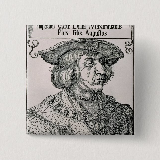 Badge Carré 5 Cm Empereur Maximilian I de l'Allemagne (Devant)