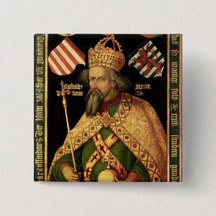 Badge Carré 5 Cm Empereur Sigismund, empereur romain saint