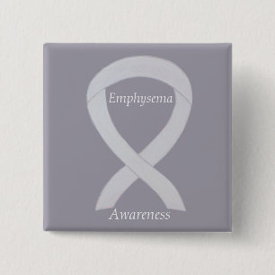 Badge Carré 5 Cm Emphysema Sensibilisation Pearl Ruban Personnalisé