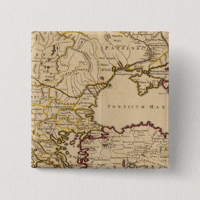 Badge Carré 5 Cm Empire byzantin (Devant)