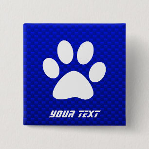 Badge Carré 5 Cm Empreinte de patte bleu