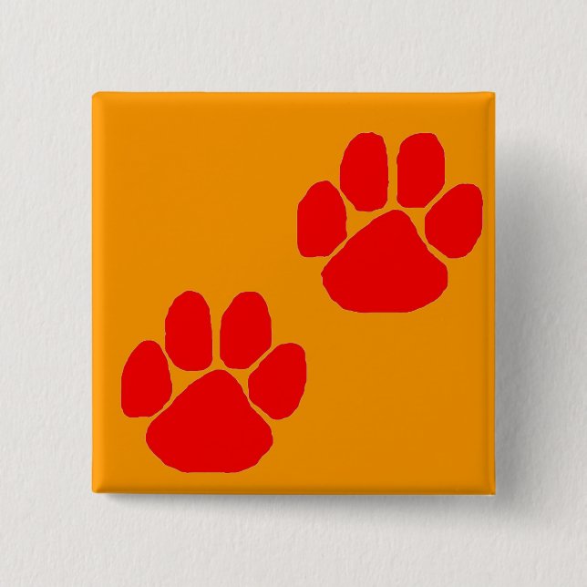 Badge Carré 5 Cm empreintes de pattes WatchDoggers.com (Devant)