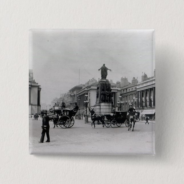 Badge Carré 5 Cm Endroit de Waterloo, Londres (Devant)