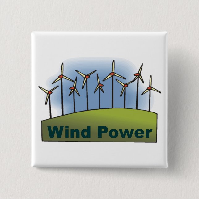 Badge Carré 5 Cm Énergie éolienne (Devant)