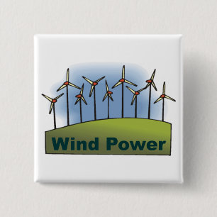 Badge Carré 5 Cm Énergie éolienne