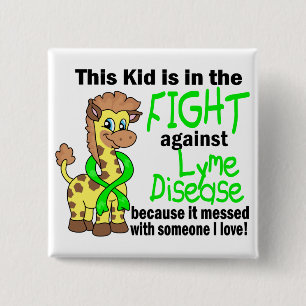Badge Carré 5 Cm Enfant dans le combat contre la maladie de Lyme
