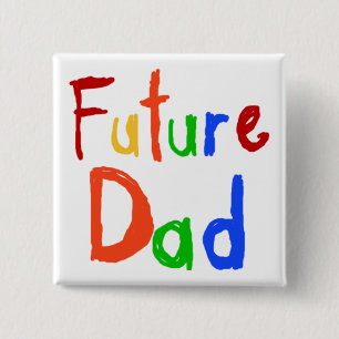 Badge Carré 5 Cm Enfant Texte Futur Papa T-shirts et cadeaux