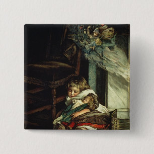 Badge Carré 5 Cm Enfants rêvant des jouets