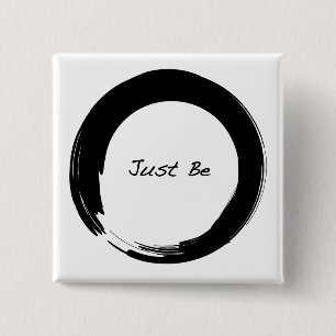 Badge Carré 5 Cm Enso avec Juste Être
