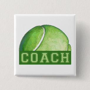 Badge Carré 5 Cm Entraîneur de tennis