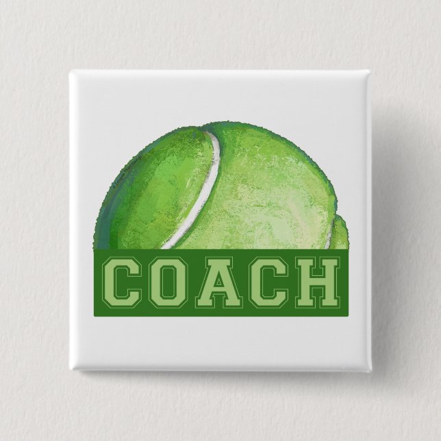 Badge Carré 5 Cm Entraîneur de tennis (Devant)