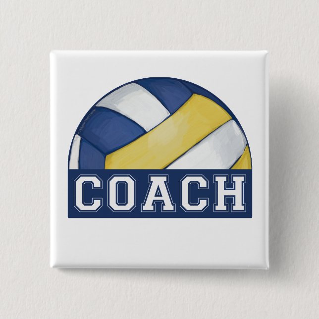 Badge Carré 5 Cm Entraîneur de volley-ball (Devant)