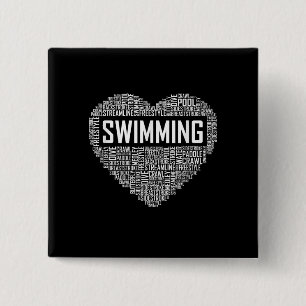 Badge Carré 5 Cm Entraîneur nageur Swimmer Cadeaux nageurs Louveur