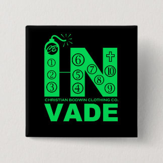 Badge Carré 5 Cm Envahissez le Pin