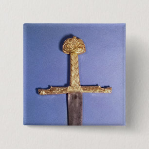 Badge Carré 5 Cm Épée de couronnement des rois de la France