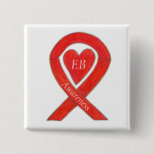 Badge Carré 5 Cm Épidermolyse Bullosa (EB) Sensibilisation Épidermo