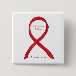 Badge Carré 5 Cm Epidermolyse Bullosa Sensibilisation Ruban Personn