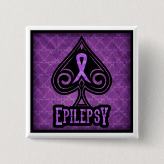 Badge Carré 5 Cm Épilepsie - bouton - pelles