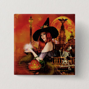 Badge Carré 5 Cm Épingle Carré de sorcière magique