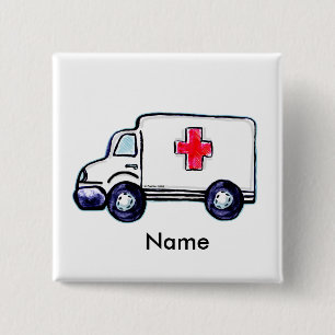 Badge Carré 5 Cm Épingle carrée ambulance