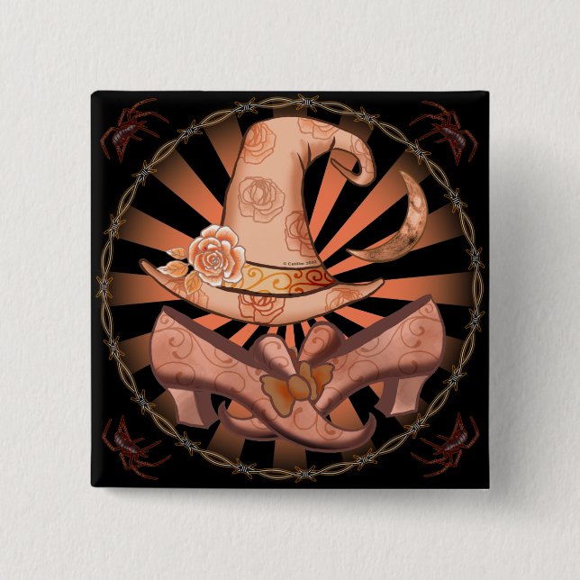 Badge Carré 5 Cm Épingle de costume de sorcière (Devant)