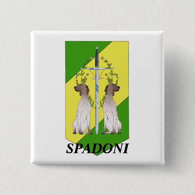 Badge Carré 5 Cm Épingle de famille Spadoni - Bouton (Devant)