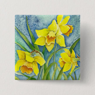 Badge Carré 5 Cm Épingle de jonquilles