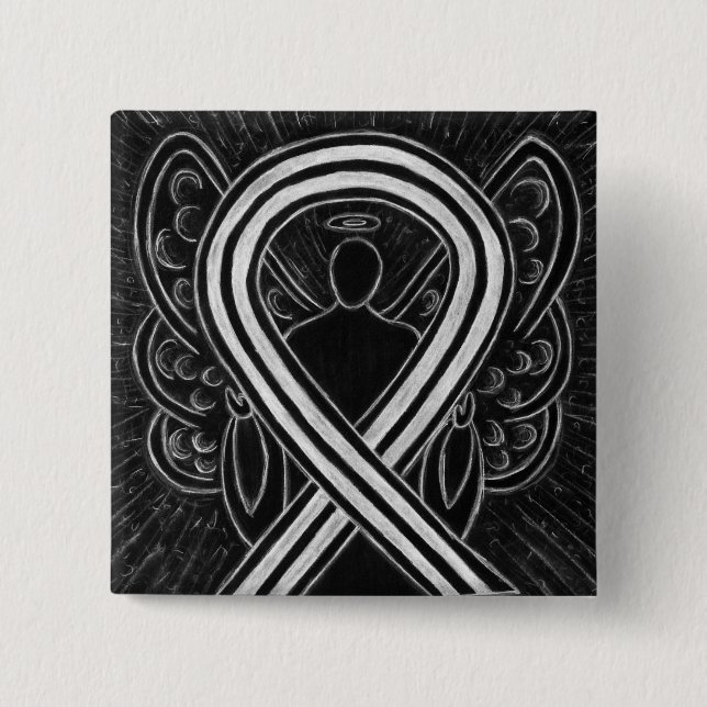Badge Carré 5 Cm Épingle personnalisée de ruban de sensibilisation  (Devant)