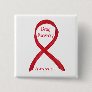 Badge Carré 5 Cm Épingle personnalisée du ruban de sensibilisation
