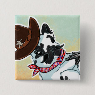 Badge Carré 5 Cm Épreuve de force de montagne rocheuse - bouton