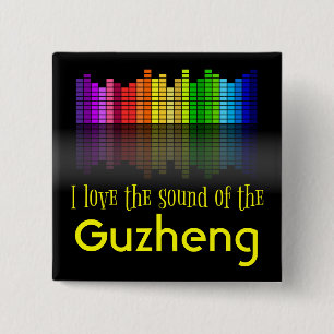 Badge Carré 5 Cm Equaliseur audio numérique Rainbow Guzheng