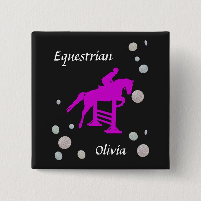 Badge Carré 5 Cm Équestre (Devant)