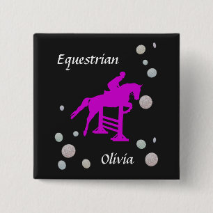 Badge Carré 5 Cm Équestre