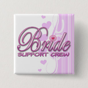Badge Carré 5 Cm équipage de fantaisie de soutien de jeune mariée