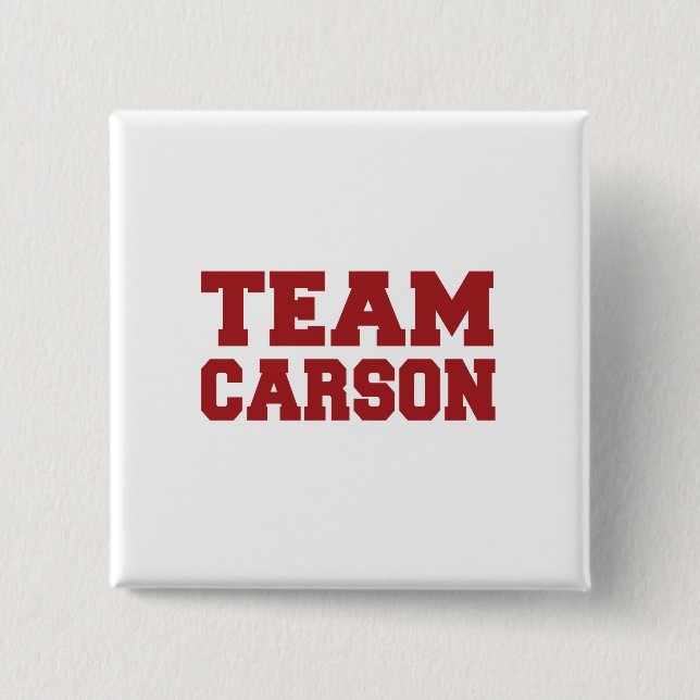 Badge Carré 5 Cm Équipe Carson 2016 (Devant)