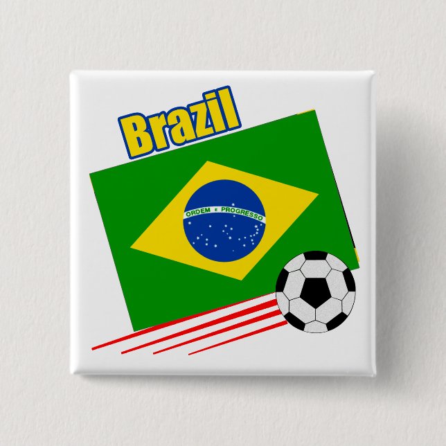 Badge Carré 5 Cm Équipe de football brésilienne (Devant)