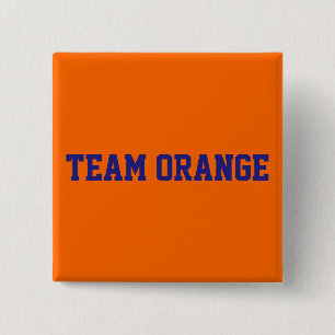 Badge Carré 5 Cm Équipe Orange