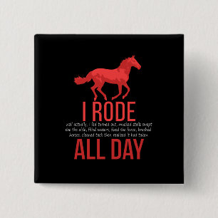 Badge Carré 5 Cm Équitation - Randonnée à cheval