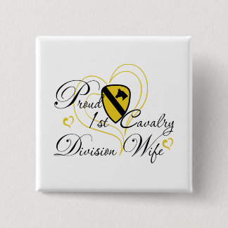 Badge Carré 5 Cm Ęr coeur fier d'épouse de cavalerie