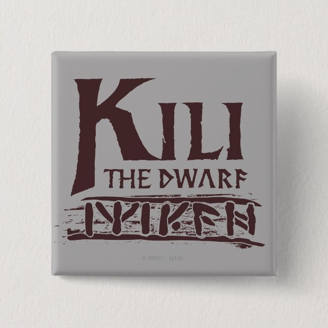 Badge Carré 5 Cm Erebor - Nom de Kili (Devant)
